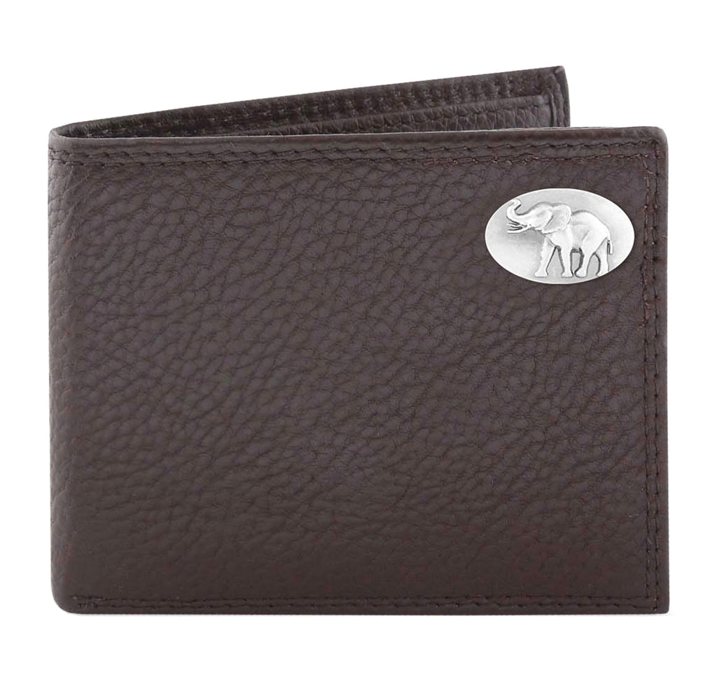 Alabama Crimson Tide Elephant Pebble Grain Leather Bifold Concho Wallet - NCAA