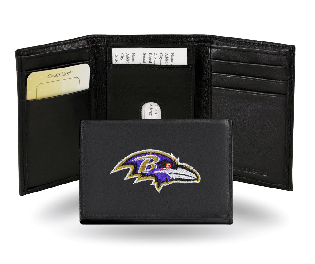 Baltimore Ravens Embroidered Trifold Wallet - NFL