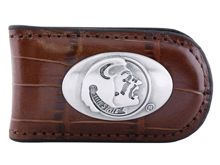 Florida State Seminoles Crocodile Leather Money Clip  - NCAA