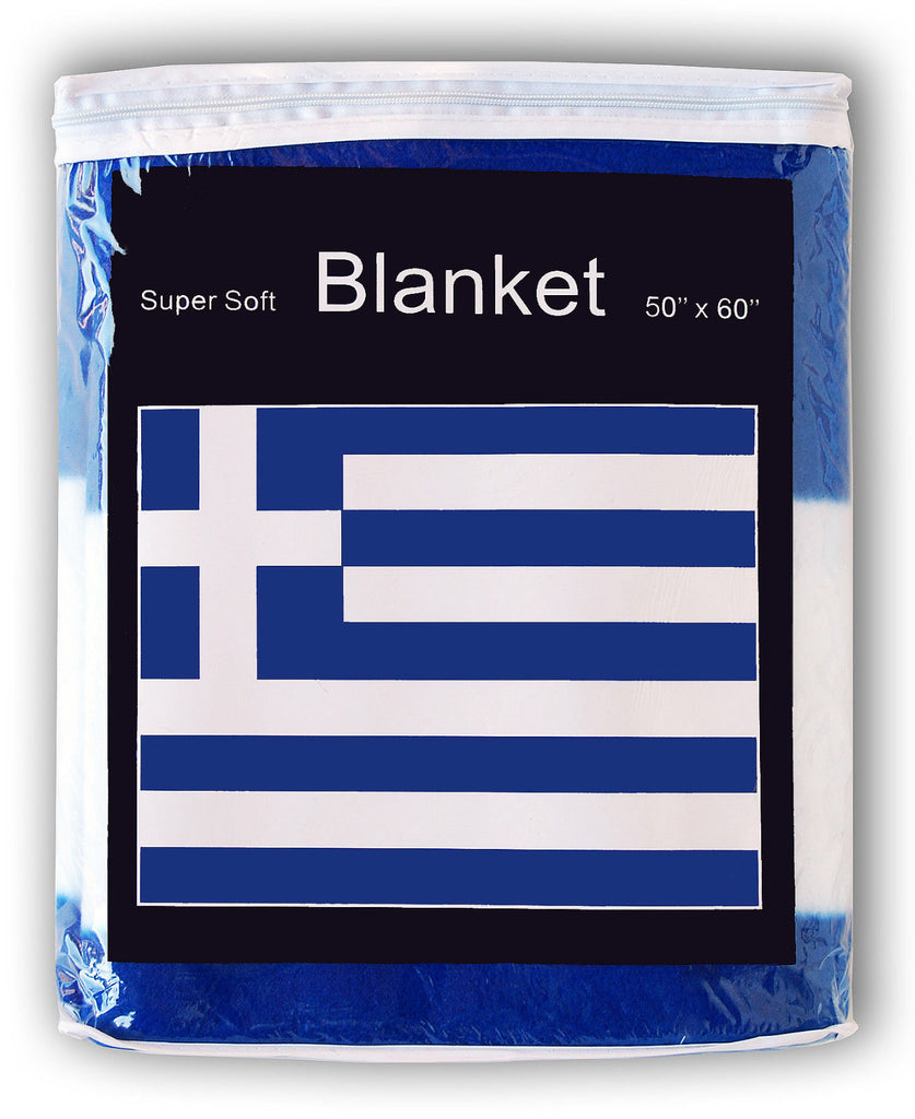 Greece Flag Fleece Blanket - 50