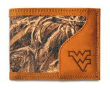 West Virginia Mountaineers Bifold Realtree Max-5 Camo & Leather Wallet - NCAA