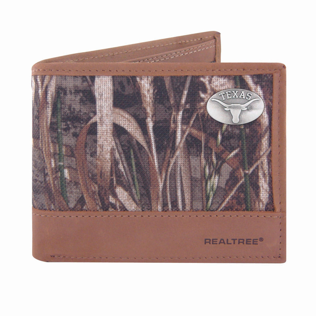 Texas Longhorns Bifold Realtree Max-5 Camo & Leather Concho Wallet - NCAA